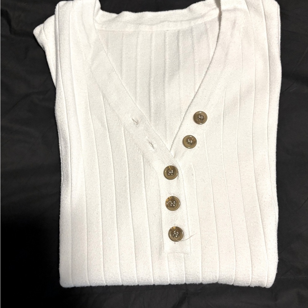 White 1/2 button up
